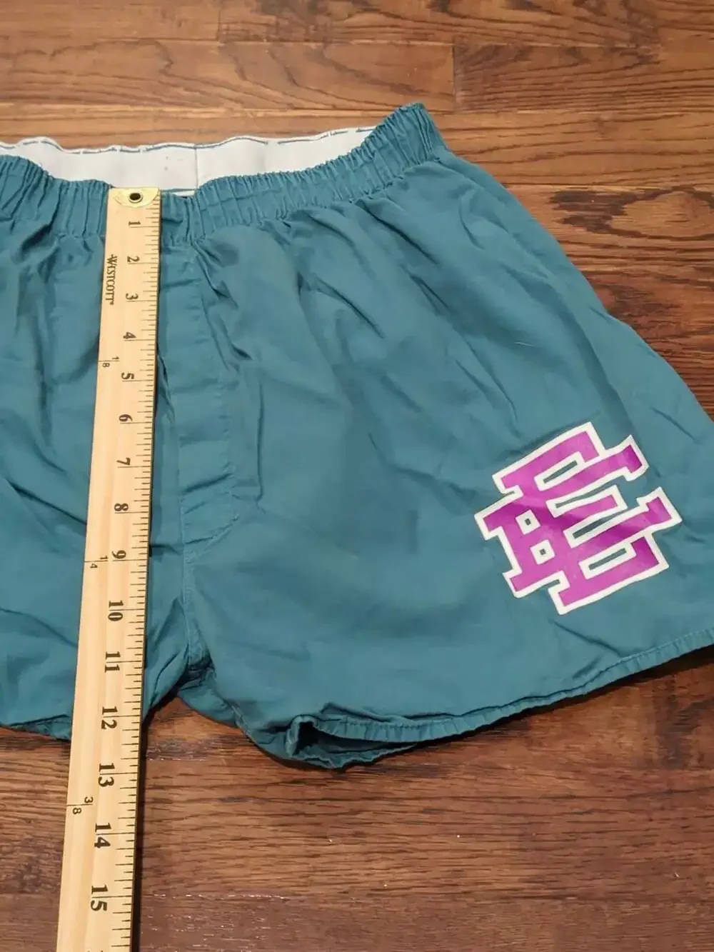 Eric Emanuel Boxer Shorts Size Medium Teal Cotton